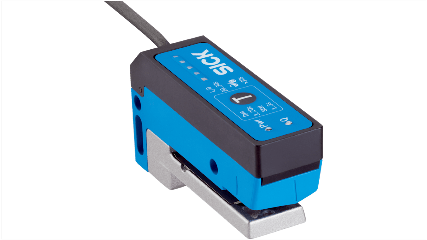 Sensore fotoelettrico a forcella Sick UFS3-37B117, rilevamento 2,6 mm, uscita PNP/NPN, IP65, connettore M12.