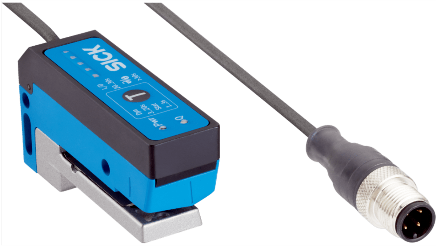 Sensore fotoelettrico a forcella Sick UFS3-37B517, rilevamento 2,6 mm, uscita PNP/NPN, grado di protezione IP65.