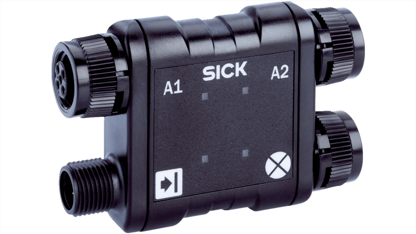 Connettore Sick 2092758 per il collegamento di sensori di muting e lampade a barriere fotoelettriche di sicurezza.