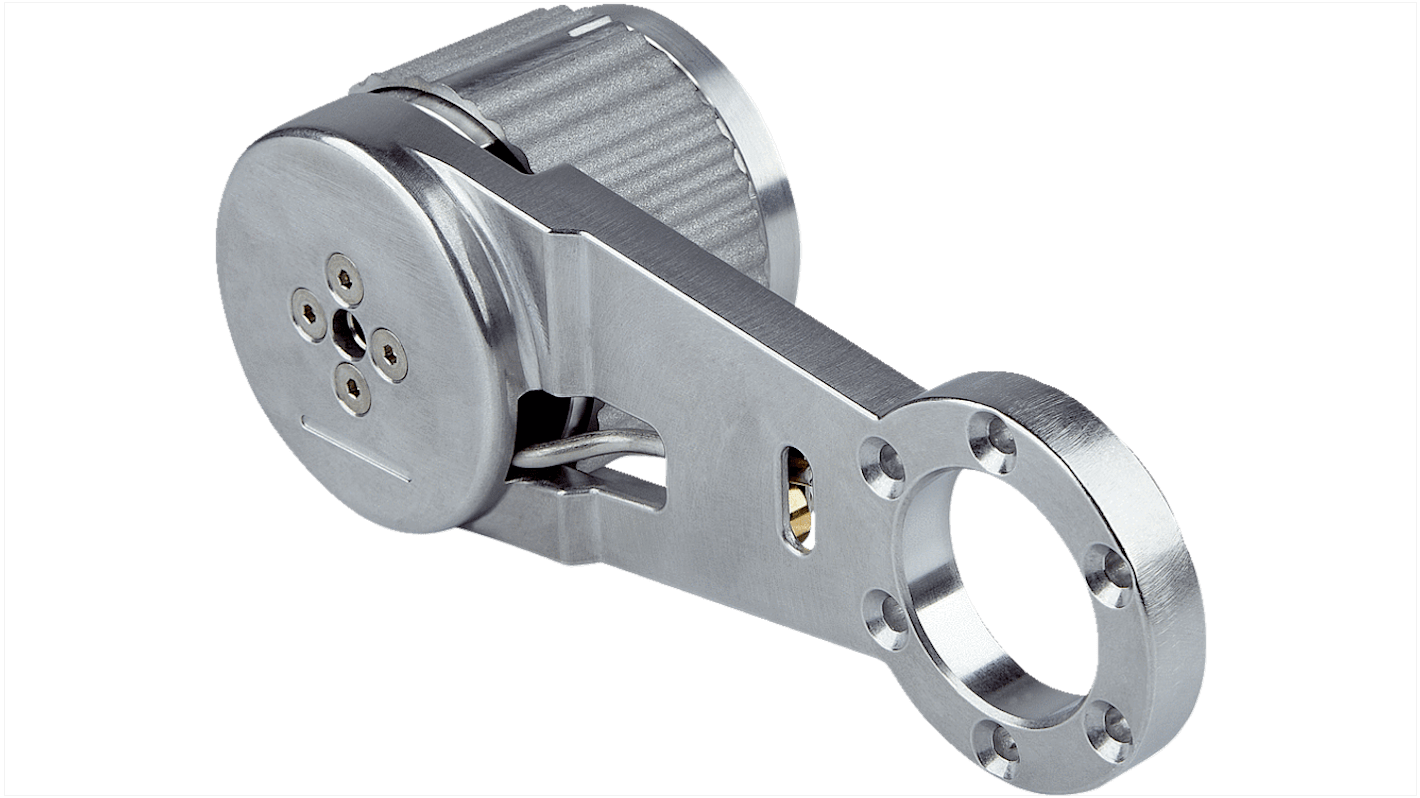 Accessorio di montaggio Sick BEF-MWS120-ARM per MWS120, braccio a molla con pressione regolabile da 0 a 24 N in 6 incrementi. Compatibile con encoder e ruote di misura.