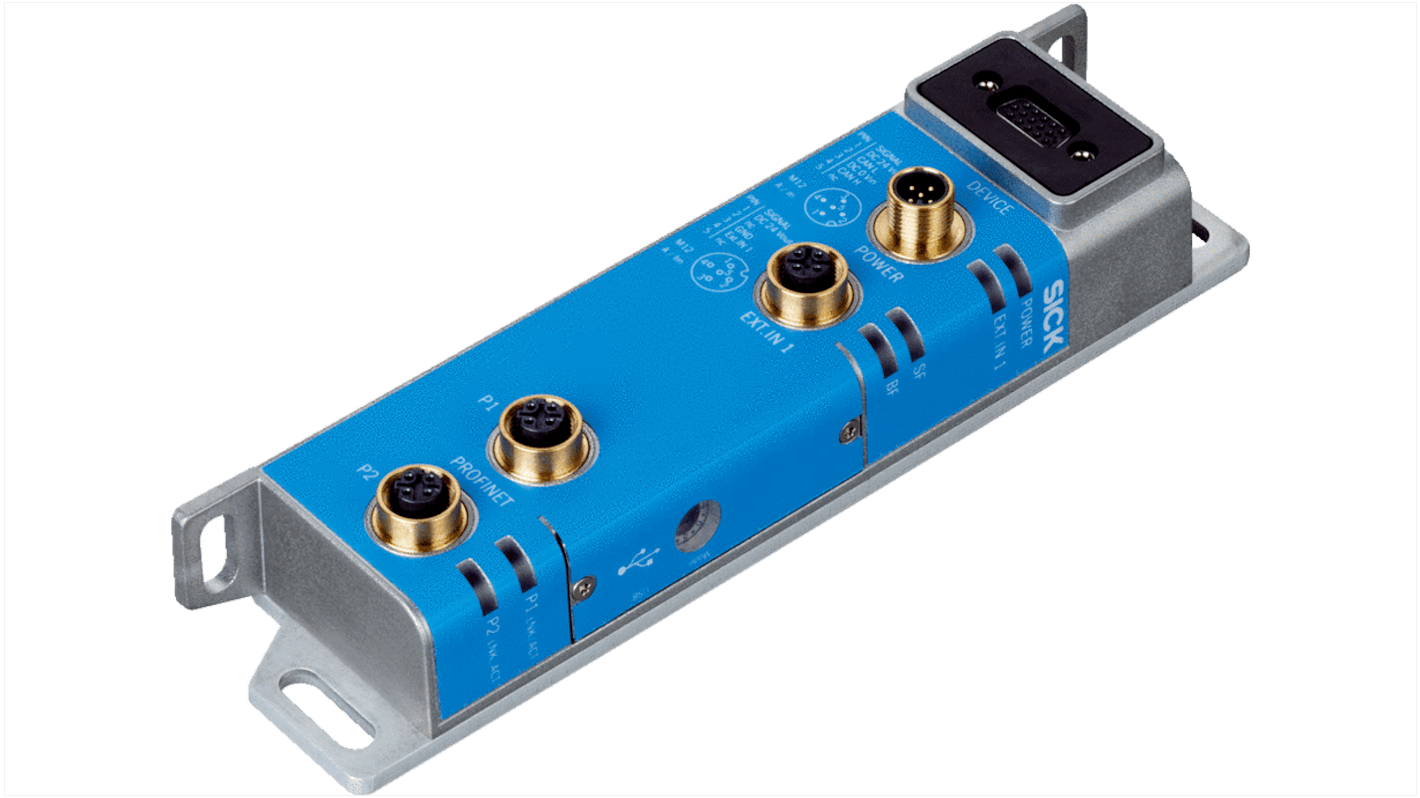 Modulo di integrazione Sick CDF600-2200 per sensori 4Dpro, montaggio su profili standard, connessione a bus di campo.