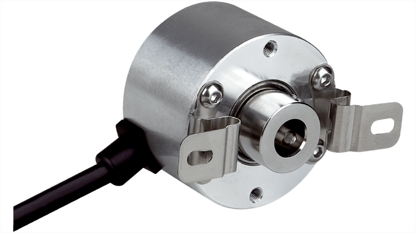 Encoder incrementale Sick DLS40E-BDAV00100, 100 impulsi per giro, design compatto, diametro albero 10 mm, grado di protezione IP50.