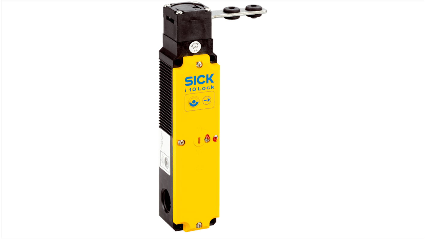 Interruttore di interblocco di sicurezza elettromagnetico Sick, 2NC, IP67, 230V, dimensioni 192x42x40mm, per attuatori rigidi o mobili.