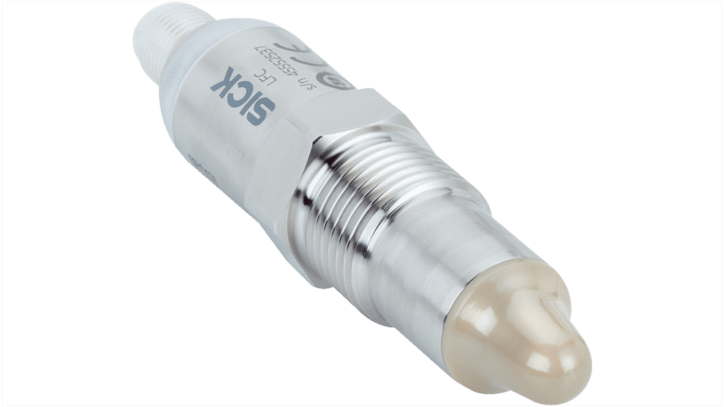 Sensore di livello capacitivo Sick LFC-XXSGTM in acciaio inox, uscita NPN/PNP, temperatura -20°C/+100°C, IO-Link 1.1, filetto M12.