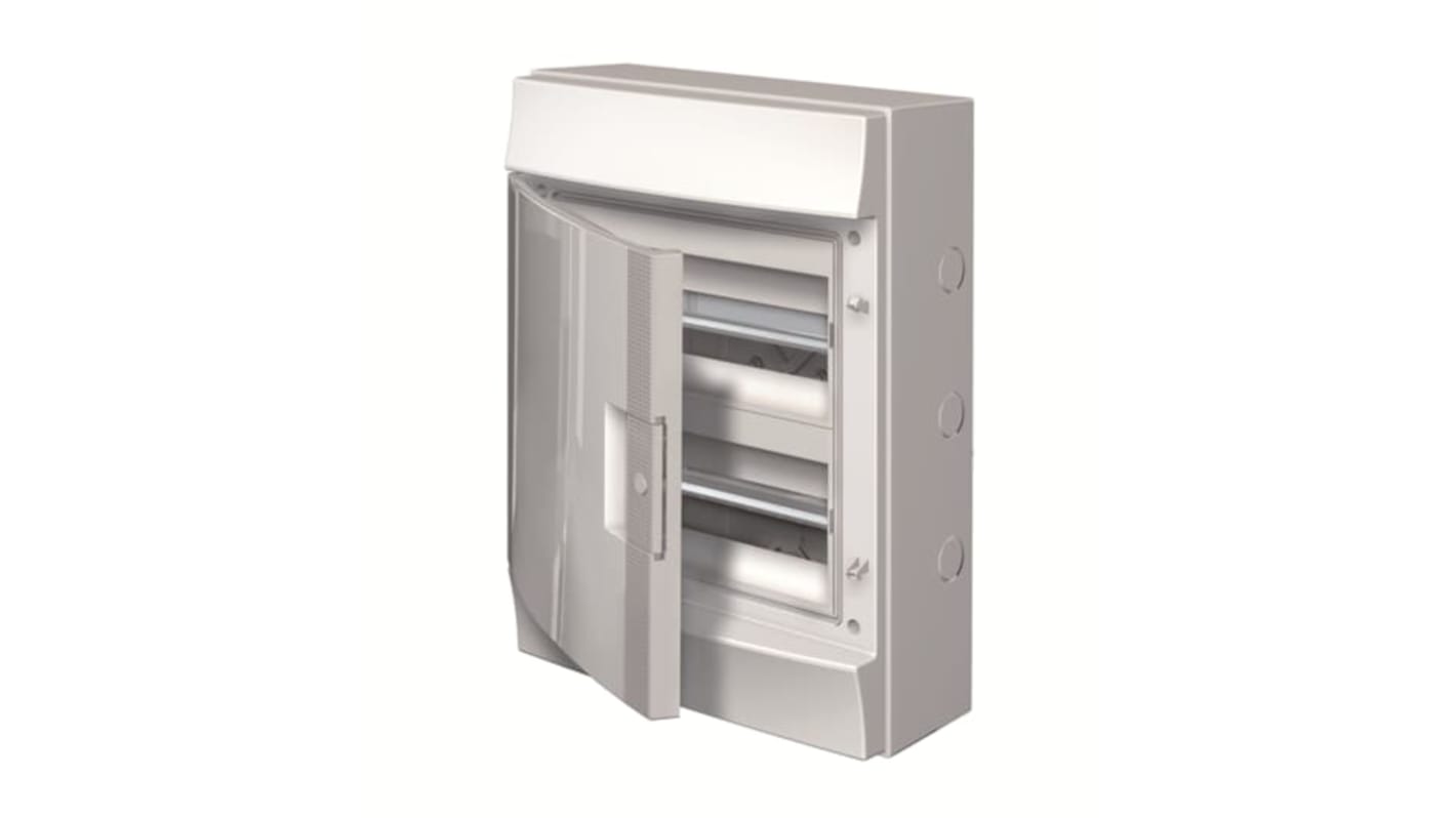 Unità per utenze civili ABB, IP65, custodia in plastica, montaggio in superficie, dimensioni 435x320x155 mm.