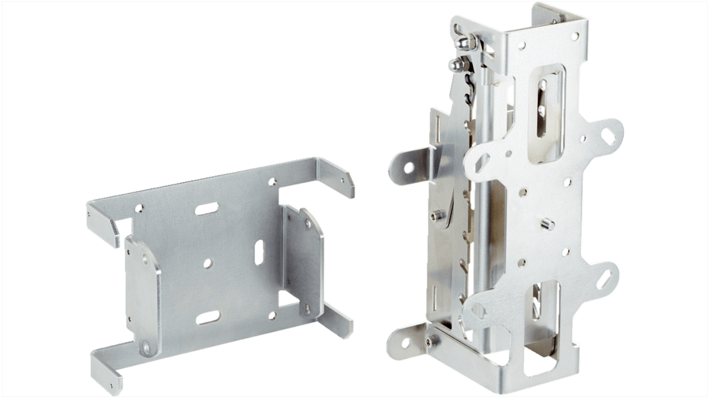 Staffa di montaggio Sick 1081412 in acciaio inox V2A, per installazione su pali con diametro ≥ 95 mm, include ferramenta per fissaggio.