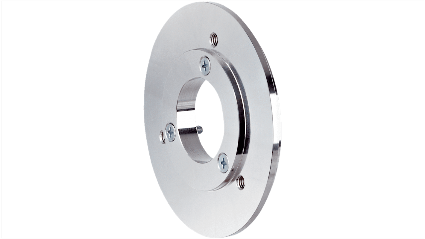 Piastra flangiata Sick BEF-FA-036-100 in alluminio, adattamento flange a vista, mozzo di centraggio 36 mm e 60 mm.
