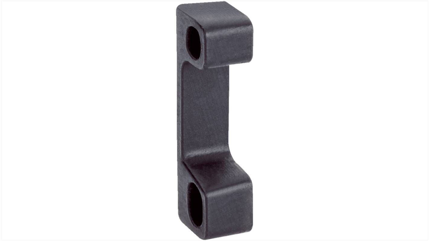 Piastra di montaggio Sick BEF-G2F-SIDE-SPACER-M2 per sensori, in plastica VISTAL nera, montaggio diretto su parete, non regolabile.