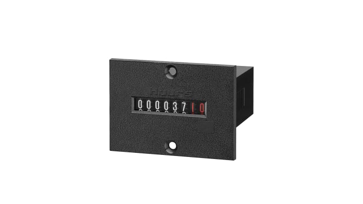 Contatore ore analogico Kübler 3245201351, 8 cifre, montaggio a pannello o su guida DIN, alimentazione 30 V CC, alta affidabilità.