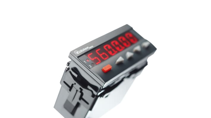 Contatore impulso LED 8 cifre Kübler 6560010307, alimentazione 30 V CC, ingresso NPN, grado di protezione IP65.