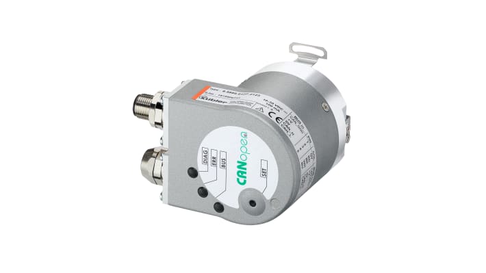 Encoder assoluto Kübler 8.5888.65C2.C212, diametro albero 14mm, risoluzione 28 bit, rotazione max 12000 giri/min.