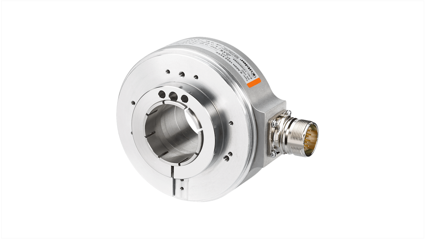 Encoder incrementale Kübler 8.A02H.5A3E.0512, 512 impulsi, rotazione 6000 giri/min, albero 30 mm, design robusto.