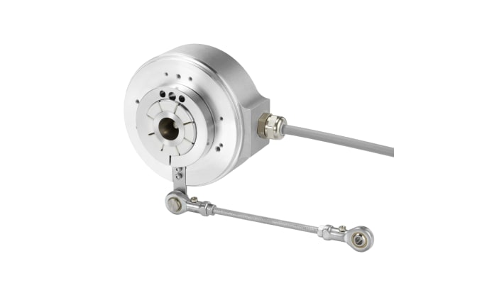 Encoder incrementale Kübler 8.A02H.5A3E.0512, 512 impulsi, rotazione 6000 giri/min, albero 30 mm, design robusto.
