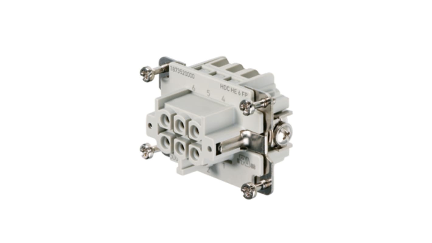Weidmüller 1873520000 Inserto di contatto Femmina HE 24A 6 vie UL 94 V-0 - Resistente da -40 a 125 °C, conforme RoHS - Ideale per connettori industriali.
