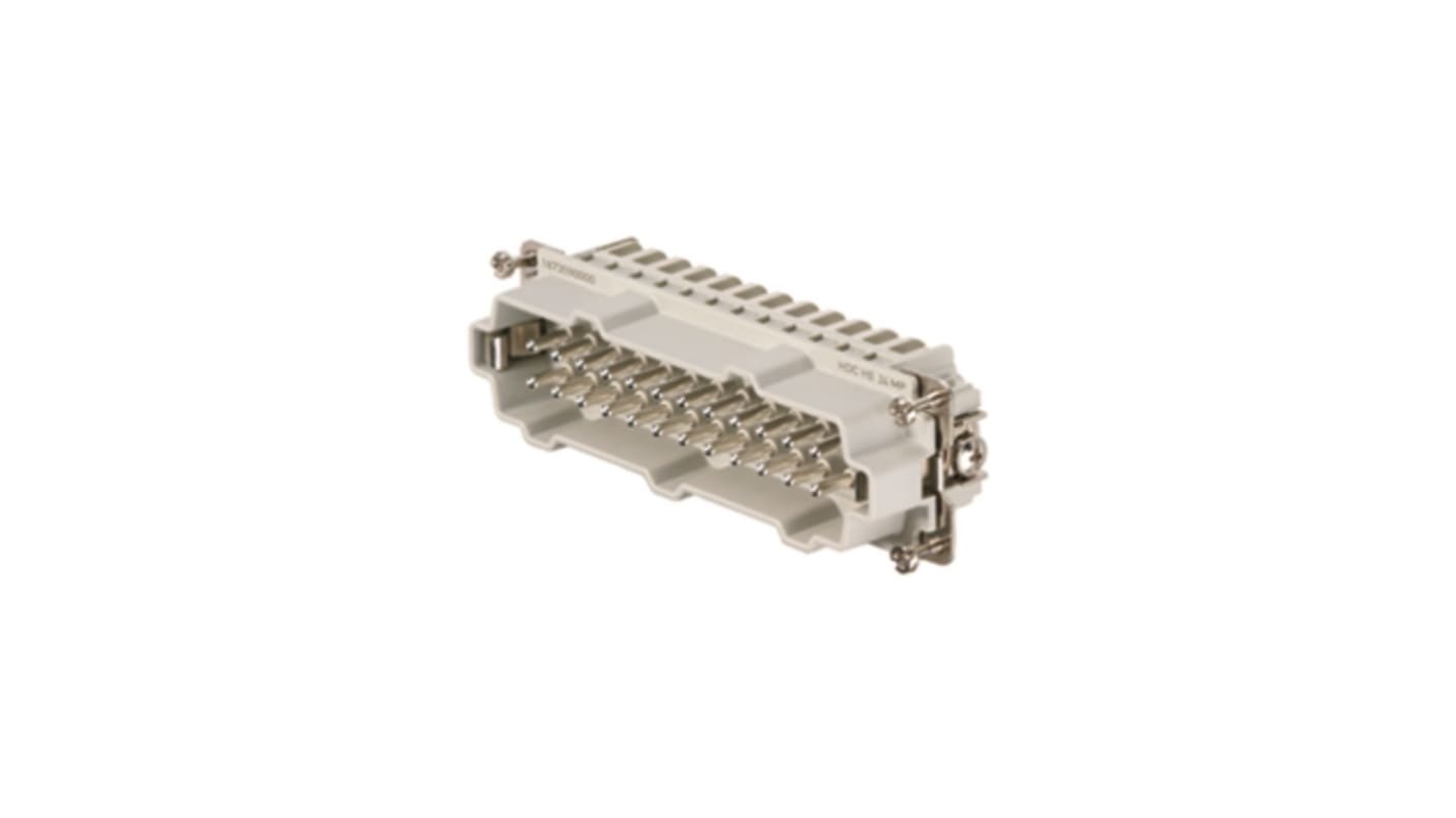 Weidmüller 1873590000 Inserto di contatto maschio HE 16A 24 vie UL 94 V-0 -40-125°C RoHS - Prodotto industriale elettronico per connettori plug-in, resistente alle alte temperature e conforme alle normative.