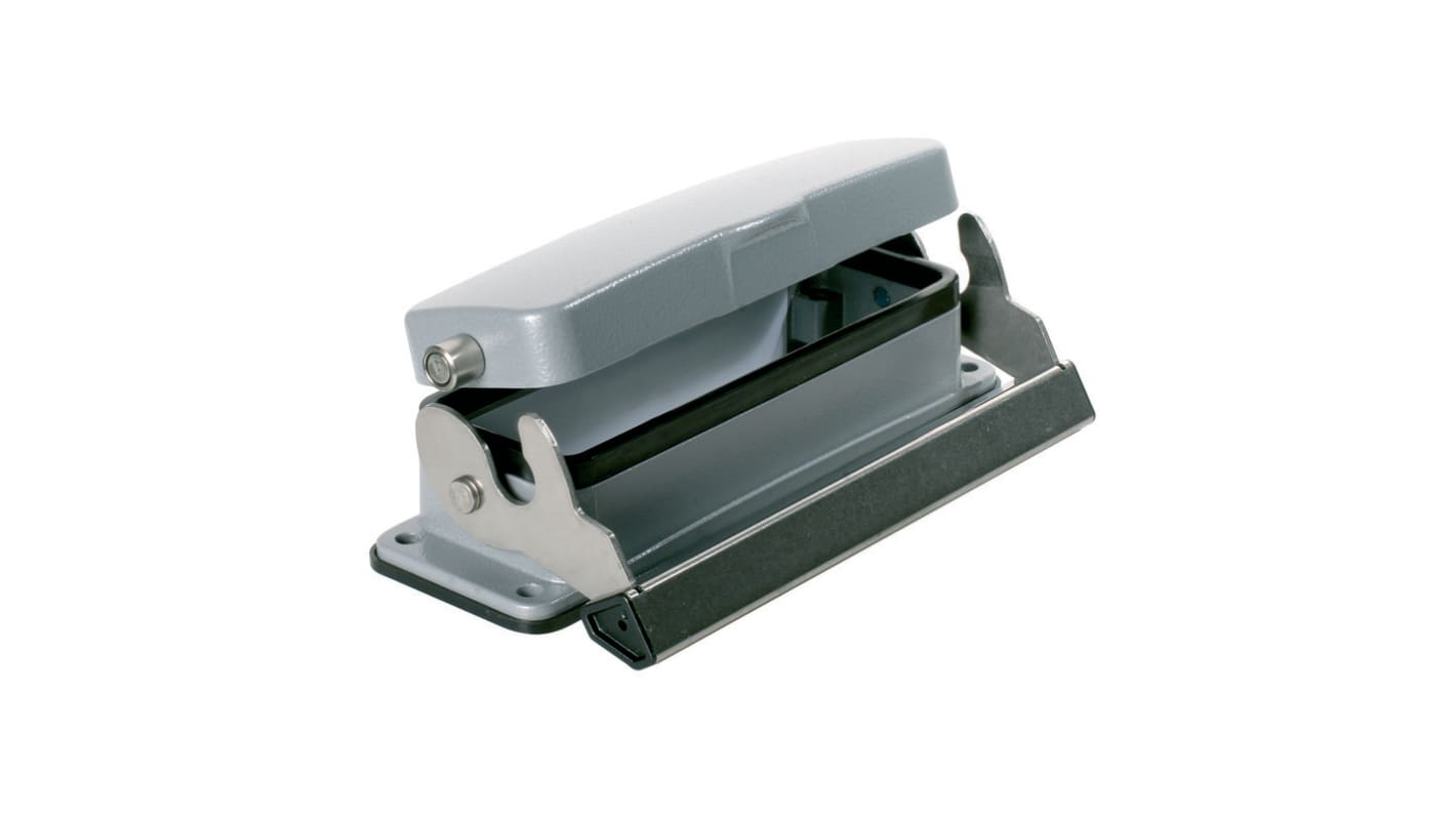 Alloggiamento HDC Weidmüller 1214300000 in lega pressofusa con sigillatura multistrato, resistente agli urti e alla corrosione. Grado di protezione IP65 e temperatura operativa da -40 a 125 °C.