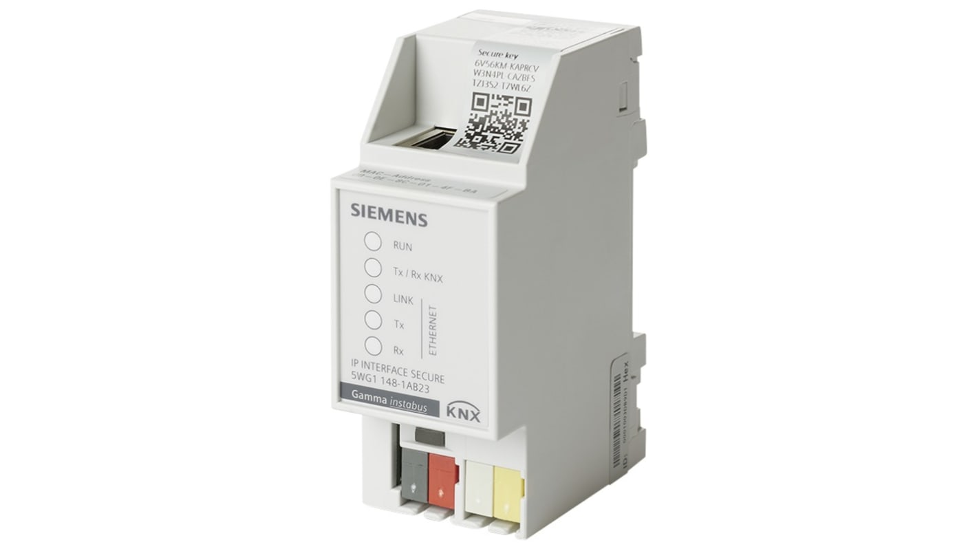 Siemens N 148/23, modulo di interfaccia KNX/EIB con accesso remoto sicuro e supporto per cinque connessioni simultanee.