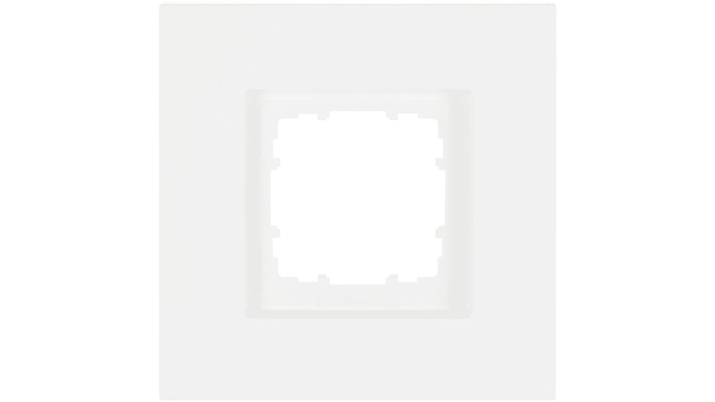 Telaio Siemens S 281U12 per installazione elettrica, compatibile con scatola 4 x 4, colore bianco titanio, dimensioni 120 x 120 mm.