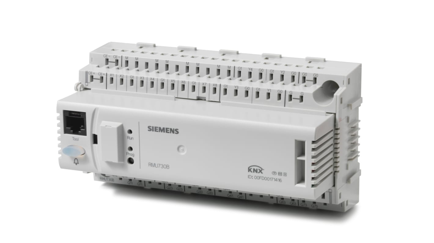 Controller Siemens RMU720B-1 per impianti di ventilazione, 8 ingressi universali, 7 uscite analogiche, alimentazione 24 V c.a.
