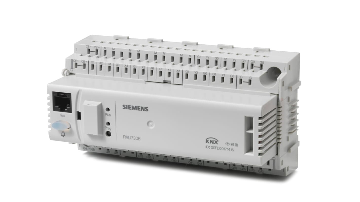 Controller Siemens RMU730B-1 per impianti di ventilazione, 8 ingressi universali, 10 uscite analogiche, alimentazione 24 V c.a.