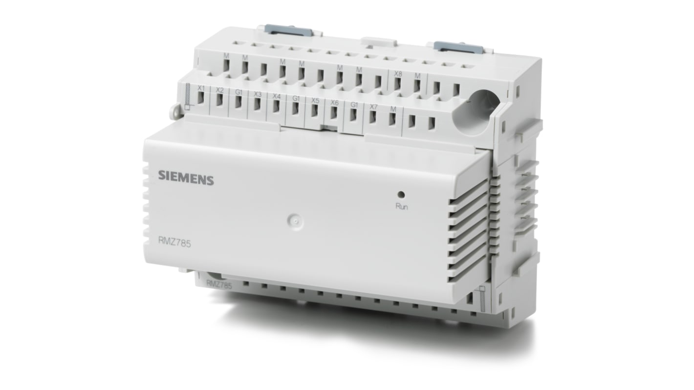 Modulo di estensione Siemens RMZ785 per controlli Synco 700, 8 ingressi universali, alimentazione 24 V c.a., installazione senza cablaggio.