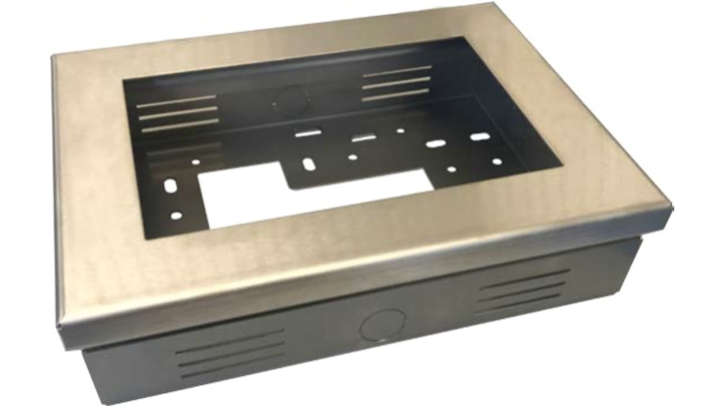 Kit di montaggio Siemens PXA.S30 per PXM30-1 e PXM30.E, in acciaio inox, per installazione a parete o su porte a pannello.