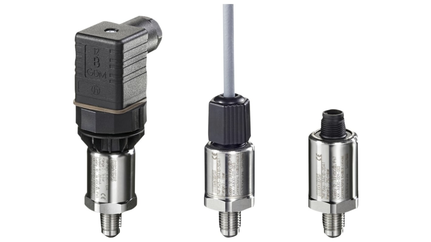 Sensore di pressione assoluta Siemens 7MF1565-3CB10-1AA1, lettura da 0 a 40 bar, progettato per applicazioni industriali.