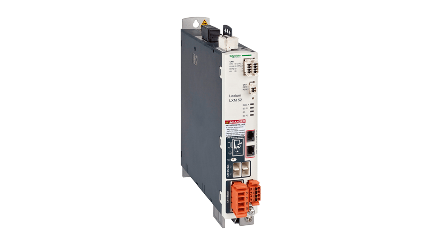 Servomotore Schneider Electric LXM52DD12C41000, 1,6 kW, 208 - 480 V, interfaccia SERCOS III, grado di protezione IP20.