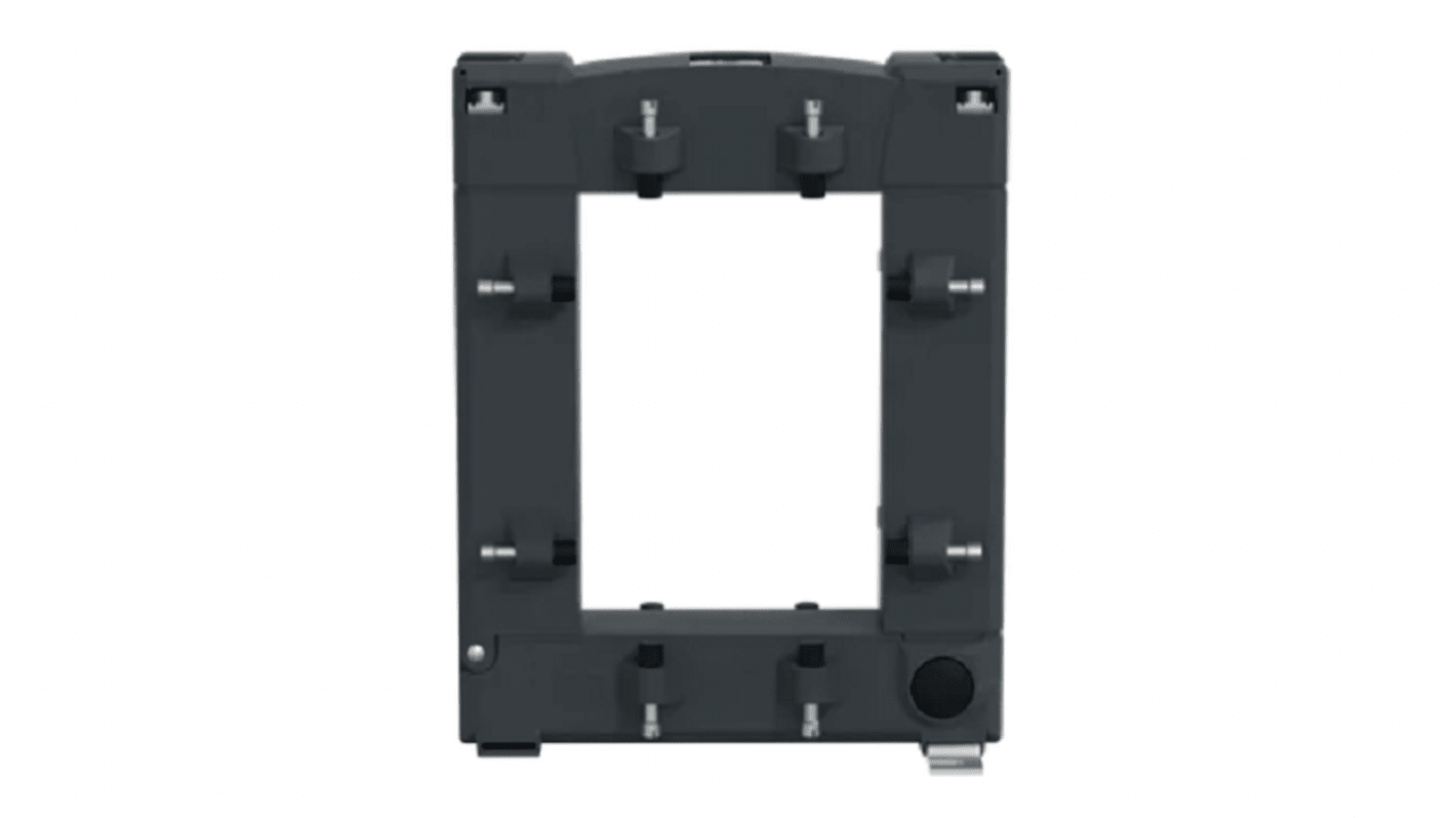 Trasformatore di corrente Schneider Electric METSECT5GG100, ingresso 1kA, uscita 5A, rapporto 1000/5A, tecnologia a nucleo diviso.