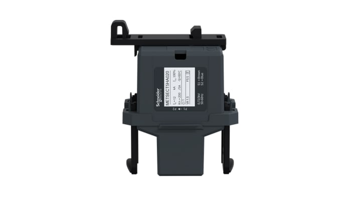 Trasformatore di corrente Schneider Electric METSECT5HA020, rapporto 200/5A, nucleo diviso, tecnologia sensori.
