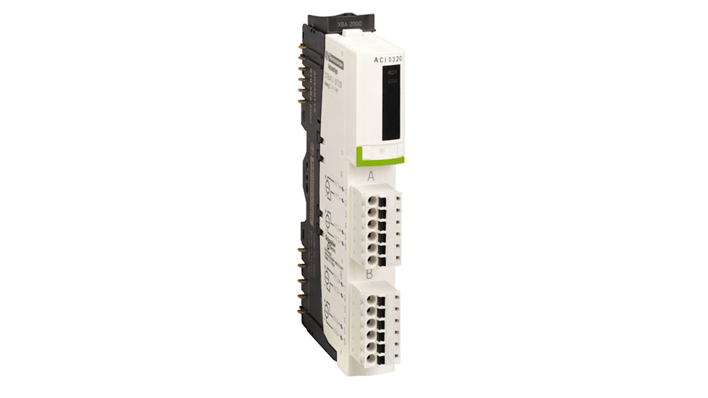 Modulo di ingresso analogico Schneider Electric STBACI1230K, 12 bit, 0-20 mA, 2 ingressi, compatibile con STBPDT3100/3105.