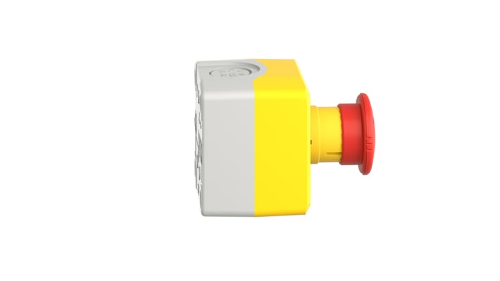 Interruttore di emergenza Schneider Electric XALK178FH7, pulsante rosso a fungo, protezione IP66/IP67/IP69K, attuazione a pulsante.