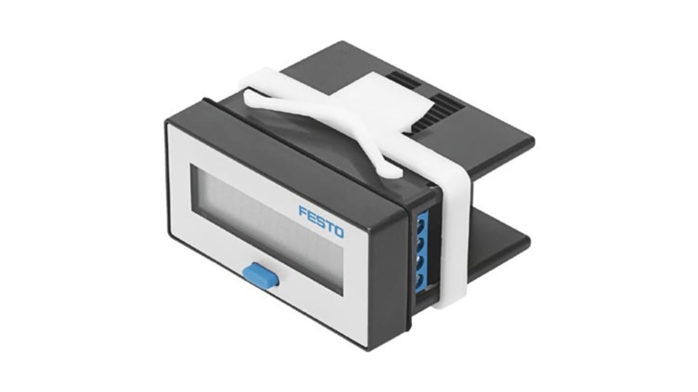 Contatore digitale Festo CCES-P-C8-E, alimentazione 5-30 V, display 8 cifre, programmabile, intervallo -10 a 50 °C.
