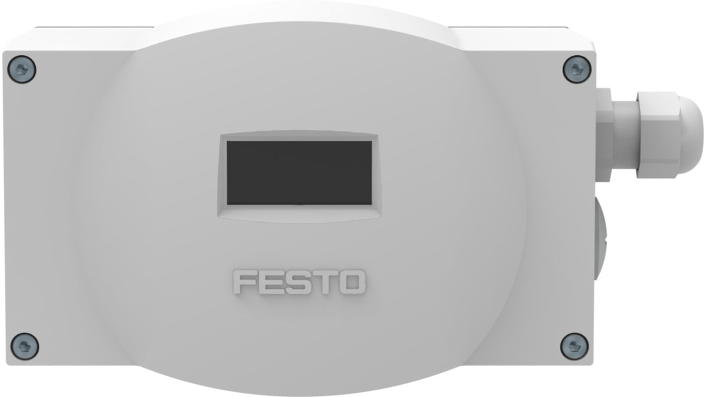 Rilevatore di posizione pneumatico Festo CMSX-P-S-C-U-F1-D-50-C, 24V cc, IP65, dimensioni 190x105x130 mm, operazione a doppio effetto.