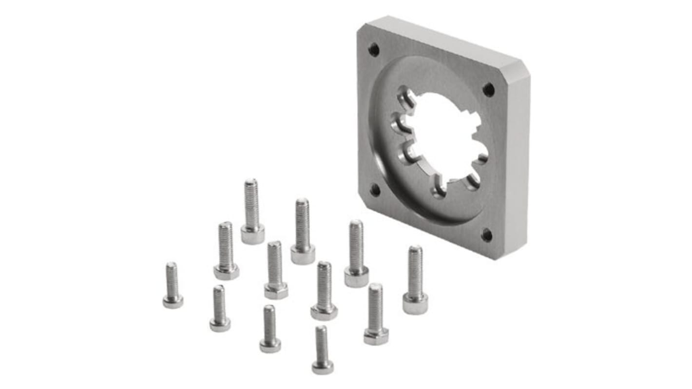 Flangia motore Festo EAMF-A-44A/B-70A, peso 150 g, montaggio flessibile, compatibile con motore 70A e scatola frizione 44A/44B.