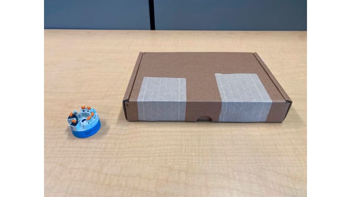 Trasmettitore di temperatura Endress+Hauser TMT31-1D04/156, ingresso PT100, uscita 4-20 mA, range -200°C a 850°C.