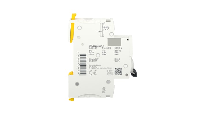 Interruttore magnetotermico Schneider Electric A9F94150, 1P 50A, Tipo C, capacità di rottura 15 kA, design compatto.