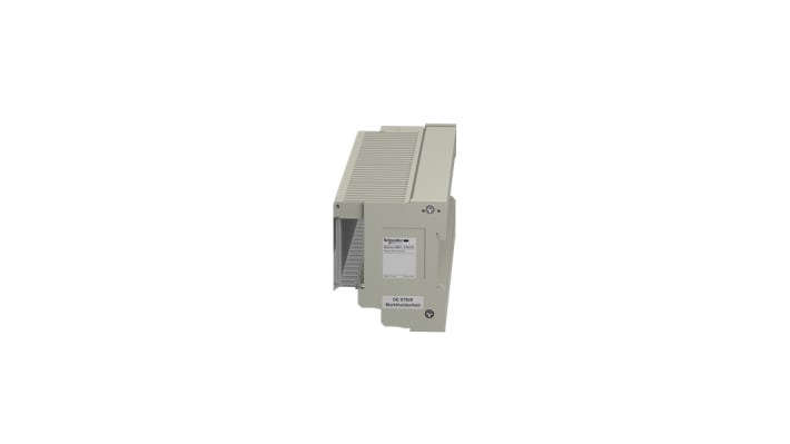 Modulo relè Schneider Electric ABE7P16F310 a 16 canali, alimentazione 19-30 V, montaggio su guida DIN, indicatori LED per stato.