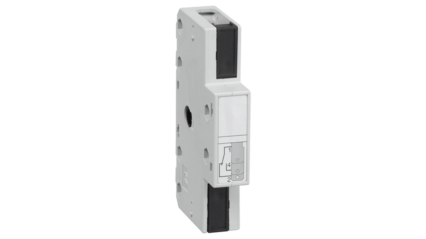 Corpo commutatore integrato Schneider Electric GS1AM111 per sezionatori TeSys GS, corrente massima 32A, contatto ausiliario a rottura anticipata.