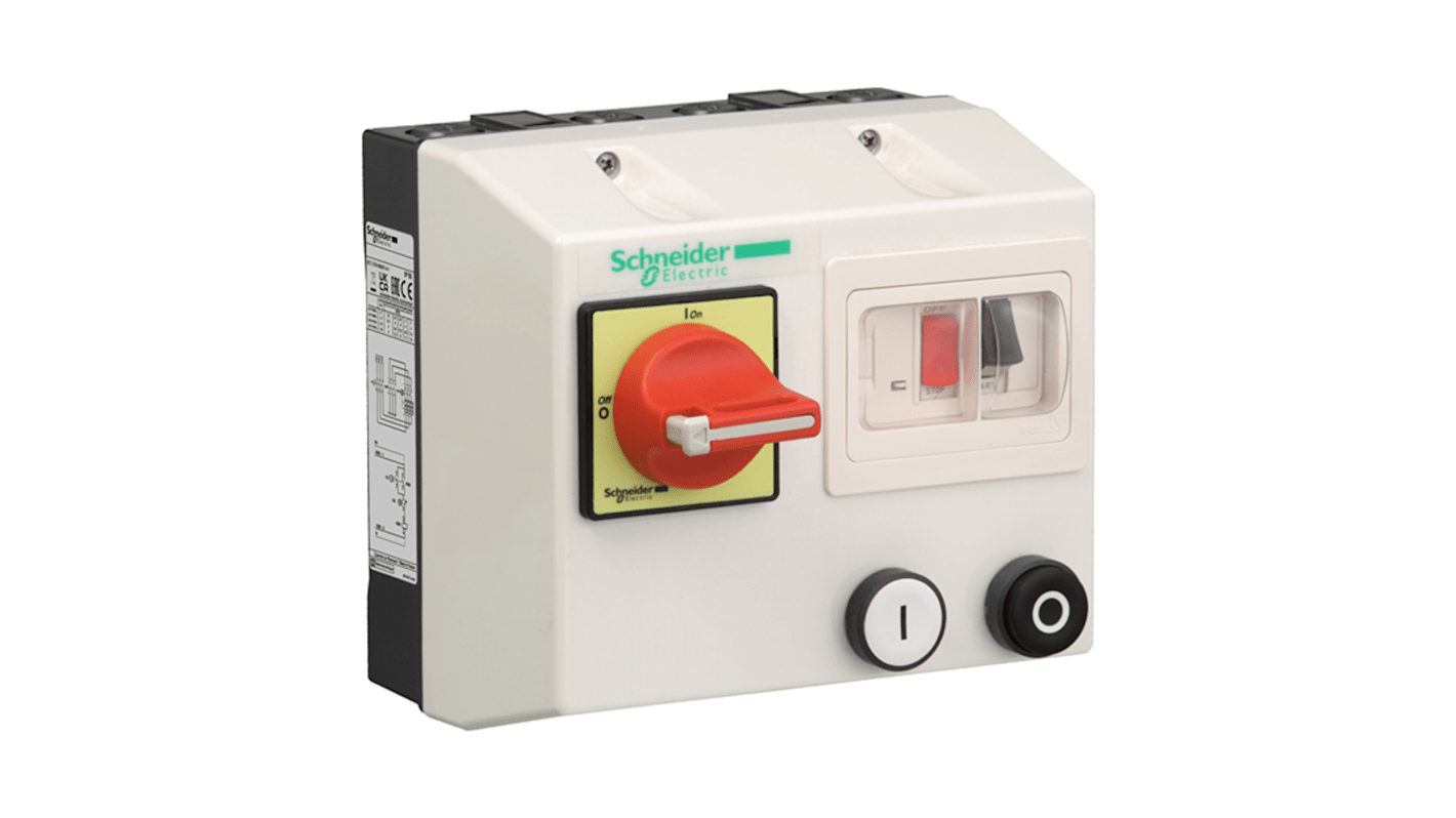 Avviatore DOL Schneider Electric LG1K065M707, potenza 1,1 kW, tensione 230 V, grado di protezione IP55, design compatto.
