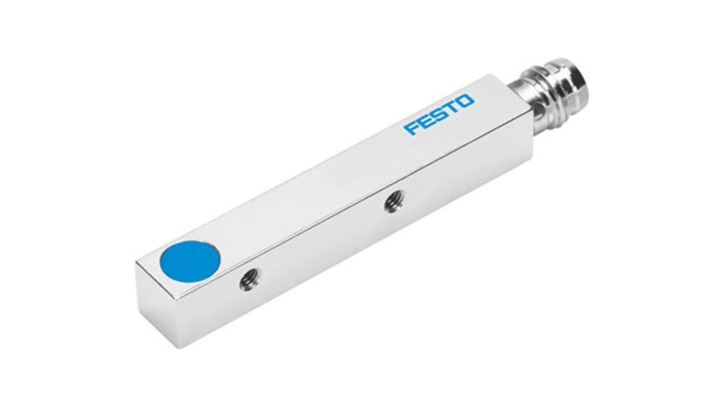 Sensore di prossimità cilindrico Festo SIES-Q8B-PS-S-L, induttivo NPN M8, distanza operativa 1,5 mm, grado di protezione IP67.