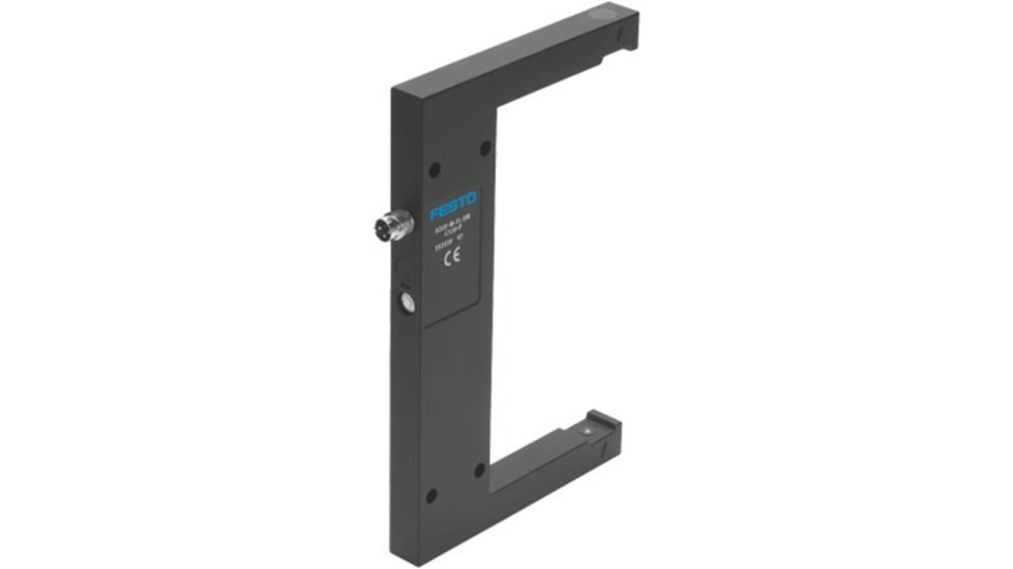 Accessorio di montaggio Festo SOOF-M-FL-SM-C120-P per sensore ottico, grado di protezione IP67, compatibile con connettore M8.