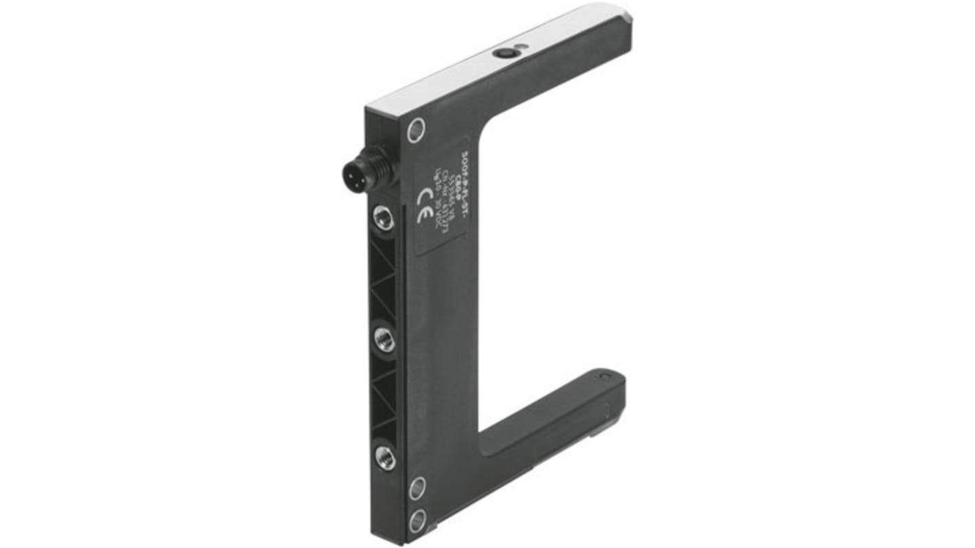 Accessorio di montaggio Festo SOOF-P-FL-ST-C80-N per sensore ottico, grado di protezione IP67, precisione 0,03 mm.