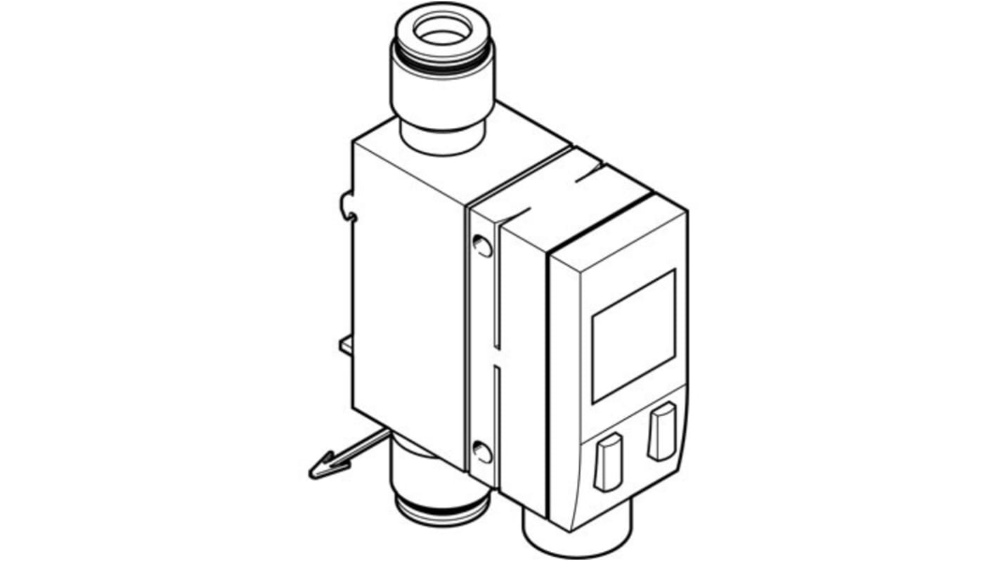Sensore di flusso Festo SFAB-1000U-HQ12-2SA-M12-EX2 per aria, portata 10-1000 l/min, uscita 4-20 mA, design compatto M12.