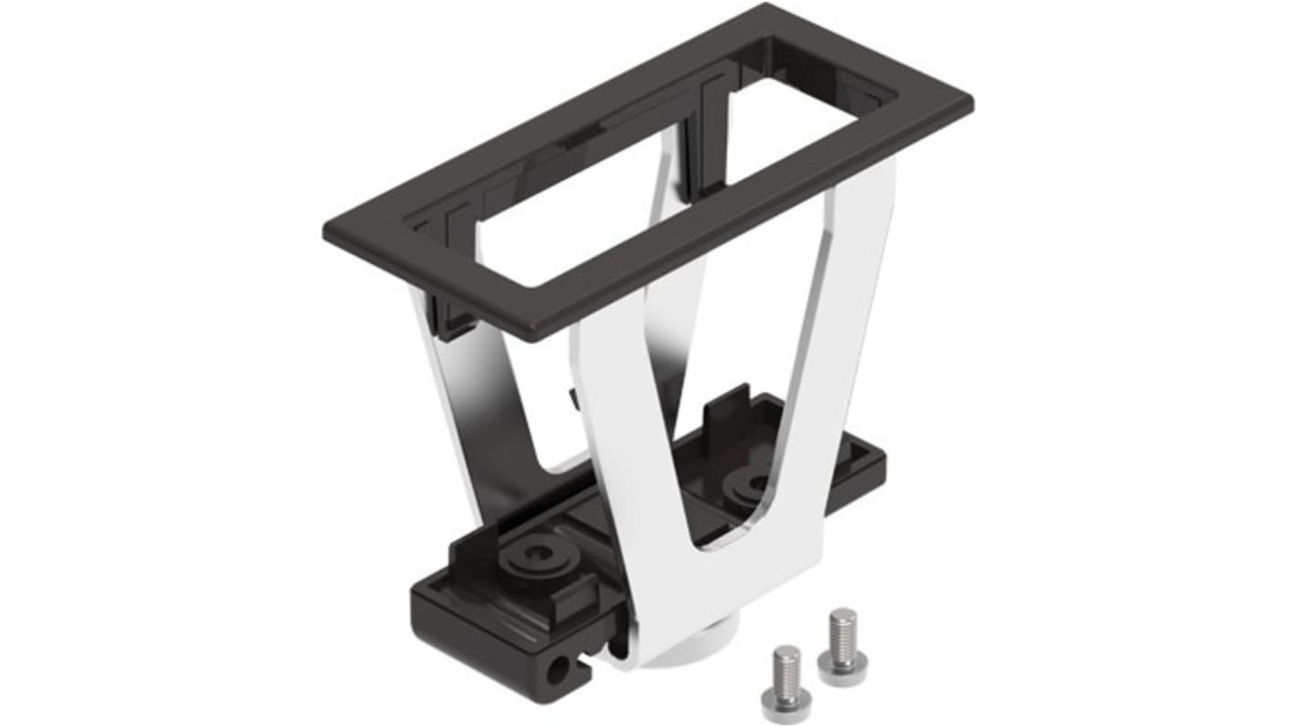Pannello di montaggio Festo SAMH-FH-F in PA e acciaio inox, con viti in acciaio inossidabile per installazione sicura. Conformità RoHS.