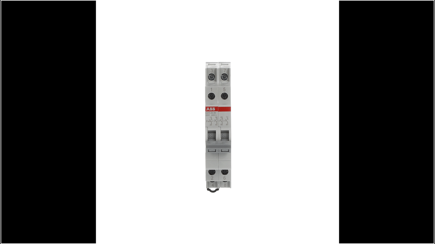 Modulo I/O ABB E211-32-40, interruttore on-off 16A, 250/400V AC, 4NO, grado di protezione IP20, colore grigio.