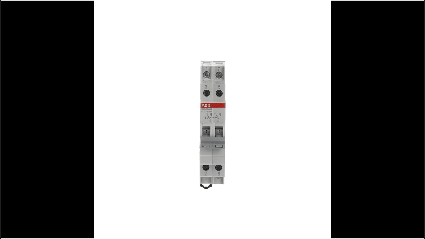 Interruttore Cam ABB E213, 25 A, 250 V CA, contatti 2CO, design modulare, colore grigio. Codice 2CCA703046R0001.