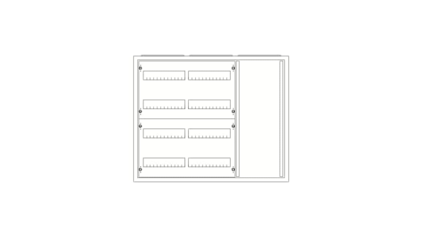 Scheda di distribuzione ABB, serie U, armadio parzialmente assemblato, montaggio ad incasso, grado di protezione IP31.