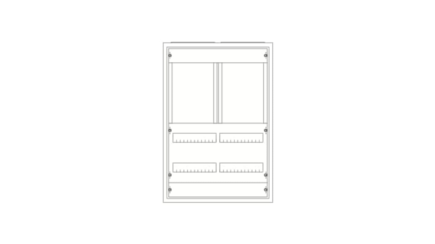 Scheda di distribuzione ABB, serie U, armadio parzialmente assemblato, montaggio ad incasso, grado di protezione IP31.