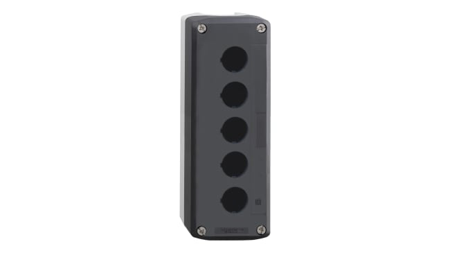 Schneider Electric XALD05 Contenitore stazione di controllo, 5 fori Ø 22mm, IP66/IP67/IP69K, 196x68x53mm - Ideale per automazione industriale.